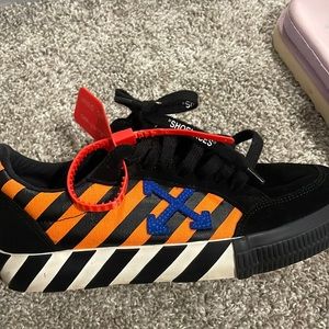 Black and orange off white